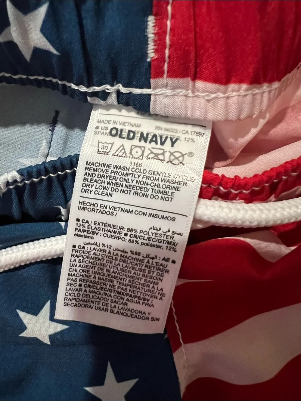 Old Navy Patriotic Toddler Rash Guard & Swim Trunk Set Size 18-24 Months
